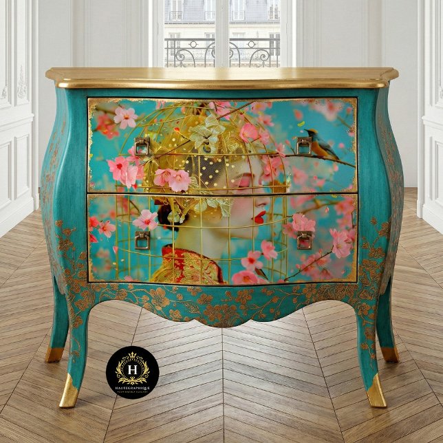 Vintager Geburtszettel mit floraler Entkundung Seidenpapier (Von Creator hochgeladen)