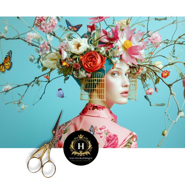 Vintager Geburtszettel mit floraler Entkundung Seidenpapier (Von Creator hochgeladen)