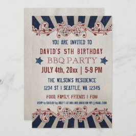 Vintager Gedenktag Geburtstagsparty Einladungen