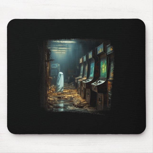Vintager Geist Halloween Geist in einem abandonier Mousepad (Vorne)