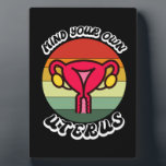 Vintager Geist Ihr eigenes Uterus Funny Feminist G Fotoplatte<br><div class="desc">Vintage Gedanken Ihre eigenen Uterus Niedliche feministische Geschenk Reproduktionsrechte Shirt Pro Auswahl Shirt Reproduktionsrechte,  feministische,  Choise,  Vintag,  Feminismus,  Geschenkideen,  mein Körper meine Wahl,  Mädchen Power,  Frauen,  Gleichheit,  stark,  pink,  Mädchen,  Gleichheit,  Abtreibung,  cuterus,  pro Wahl,  uterus, Frauenrechte,  Abtq, weiblich, Choise Geschenke</div>