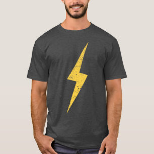 Vintager gelber Blitz-Bolzen T-Shirt