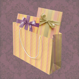 Vintager gelber Damast Streifen Große Geschenktüte