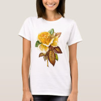 Vintager gelber T - Shirt Baby-Puppe die Rose der