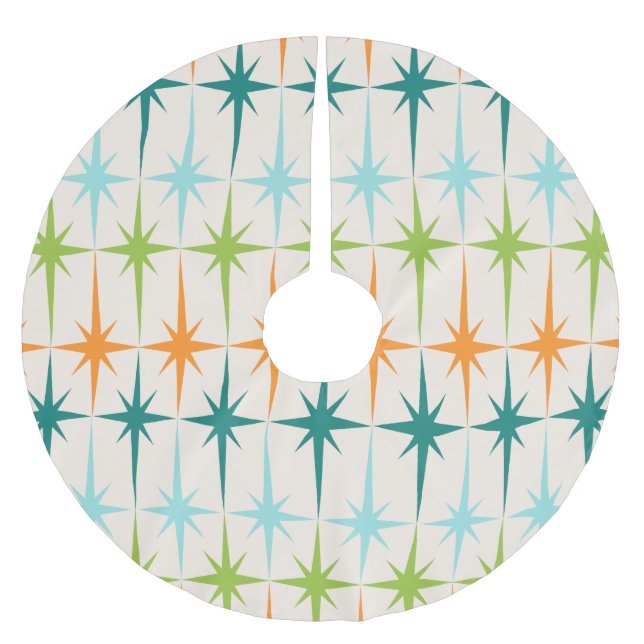 Vintager geometrischer polyester weihnachtsbaumdecke (Vorderseite)