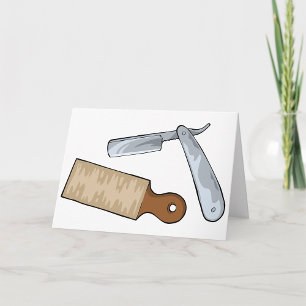 Vintager, gerade Razzia und Strop-Barber-Shop Karte
