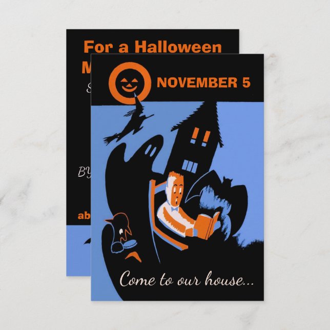 Vintager gespenstischer einladung (Vorne/Hinten)