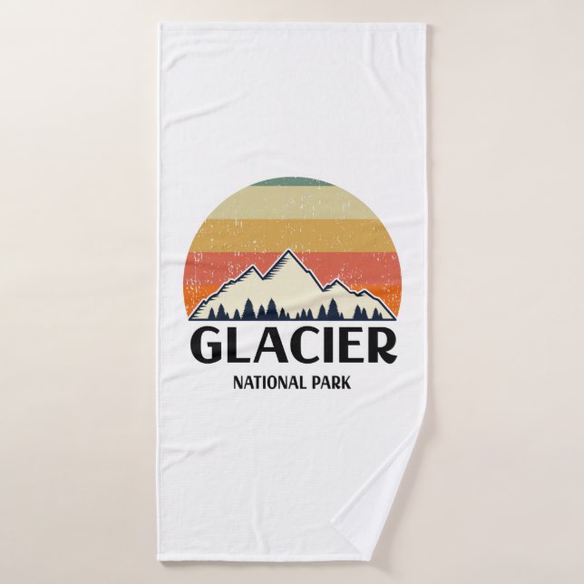 Vintager Glacier-Nationalpark Badehandtuch (Badehandtuch)