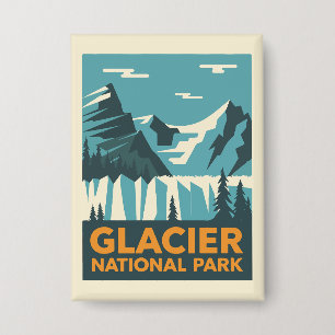 Vintager Glacier-Nationalpark Button
