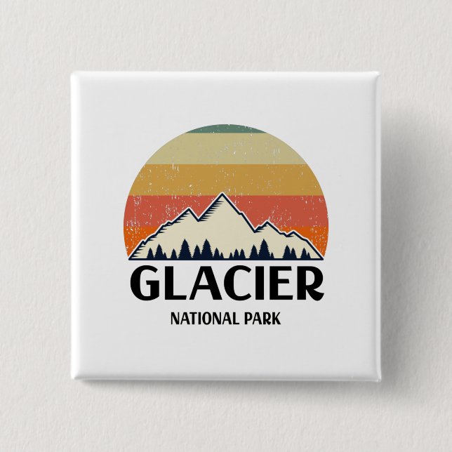 Vintager Glacier-Nationalpark Button (Vorderseite)