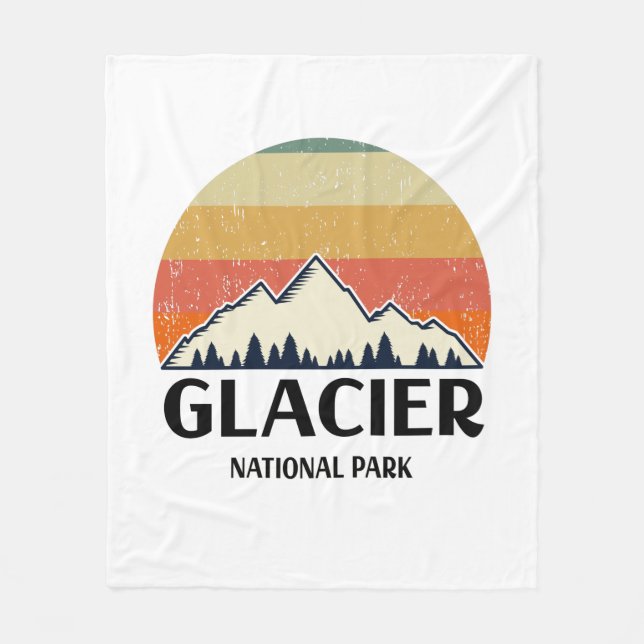 Vintager Glacier-Nationalpark Fleecedecke (Vorderseite)