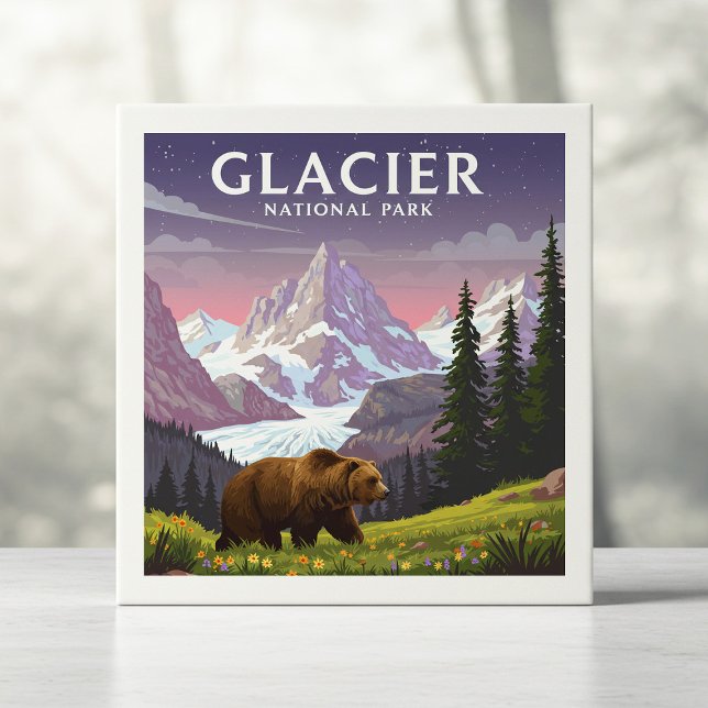 Vintager Glacier-Nationalpark Fliese (Von Creator hochgeladen)