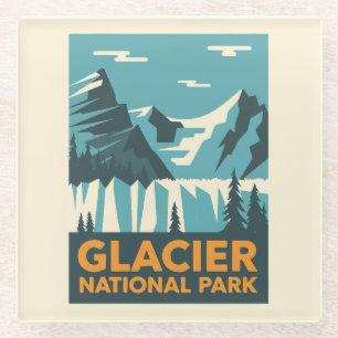 Vintager Glacier-Nationalpark Glasuntersetzer