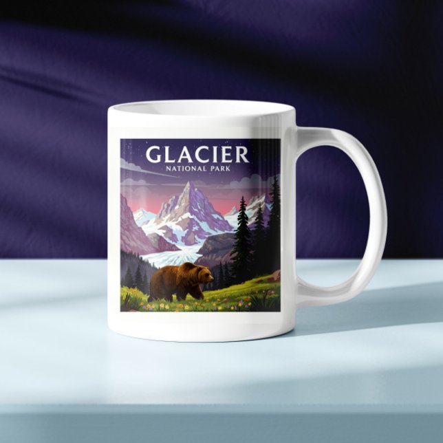 Vintager Glacier-Nationalpark Kaffeetasse (Von Creator hochgeladen)