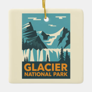 Vintager Glacier-Nationalpark Keramikornament