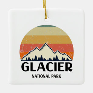 Vintager Glacier-Nationalpark Keramikornament