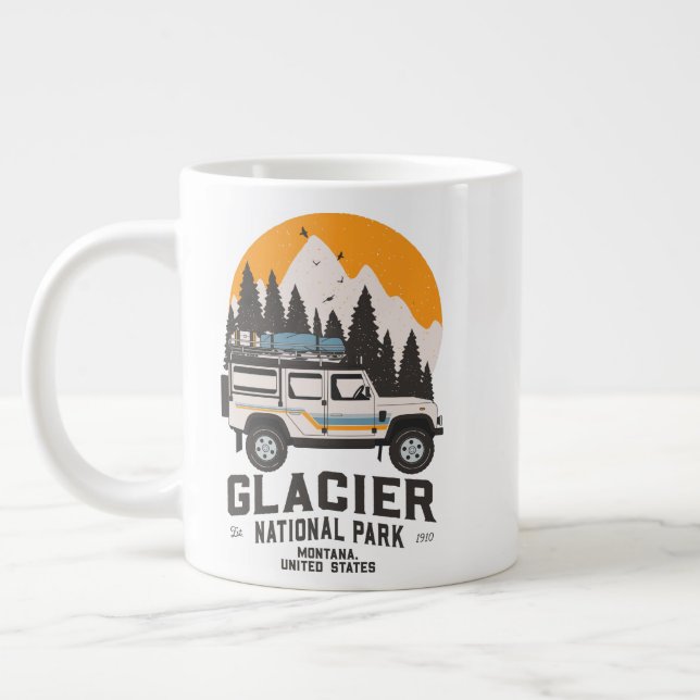 Vintager Glacier Nationalpark Locarno  Jumbo-Tasse (Links)