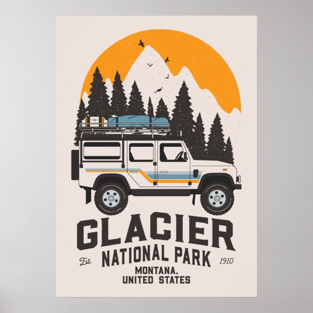 Vintager Glacier Nationalpark Locarno Poster (Vorne)