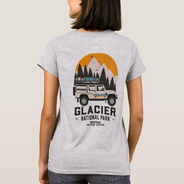Vintager Glacier Nationalpark Locarno T-Shirt (Rückseite)