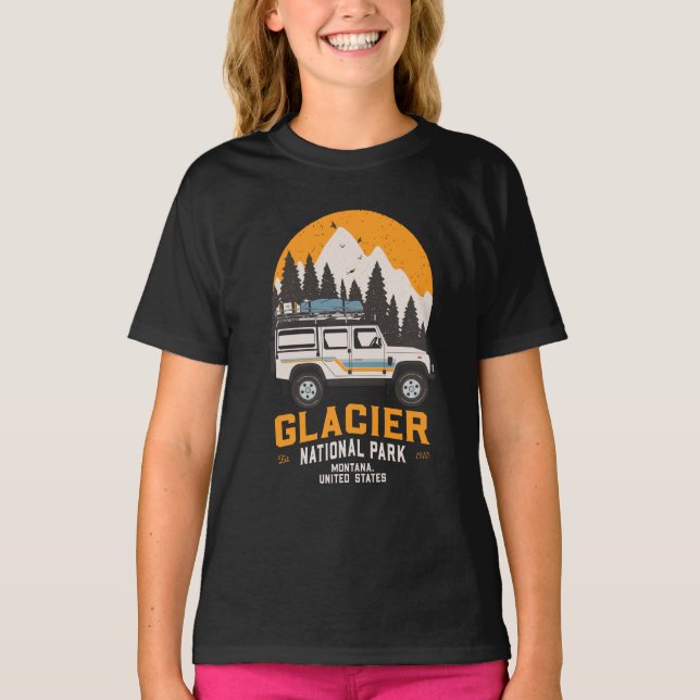 Vintager Glacier Nationalpark Locarno T-Shirt (Vorderseite)