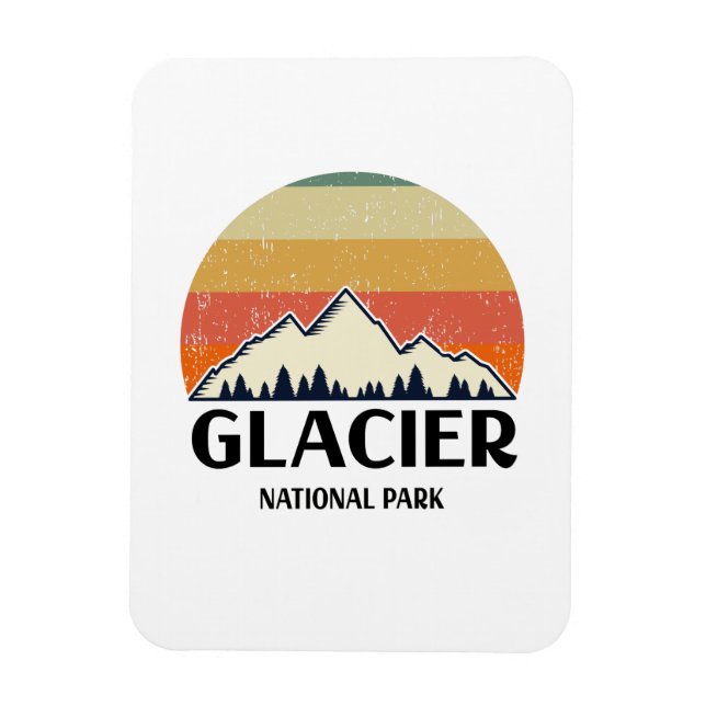 Vintager Glacier-Nationalpark Magnet (Vertikal)