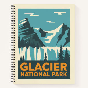 Vintager Glacier-Nationalpark Notizbuch