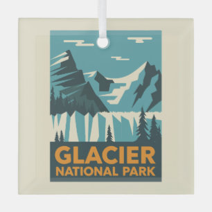 Vintager Glacier-Nationalpark Ornament Aus Glas