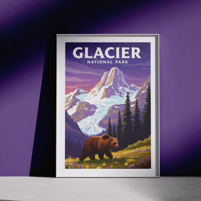 Vintager Glacier-Nationalpark Poster (Von Creator hochgeladen)
