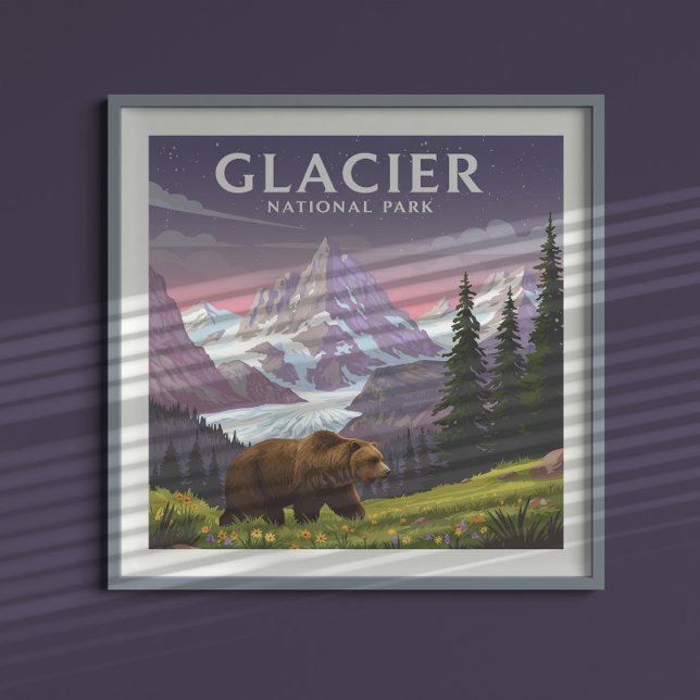 Vintager Glacier-Nationalpark Poster (Von Creator hochgeladen)