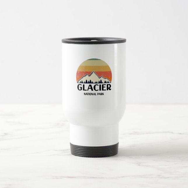 Vintager Glacier-Nationalpark Reisebecher (Mittel)