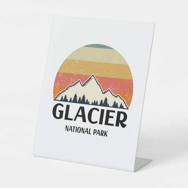 Vintager Glacier-Nationalpark Sockelschild (Vorderseite)