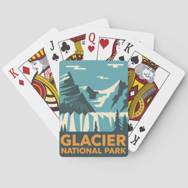 Vintager Glacier-Nationalpark Spielkarten (Rückseite)