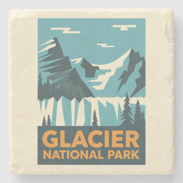 Vintager Glacier-Nationalpark Steinuntersetzer (Vorderseite)