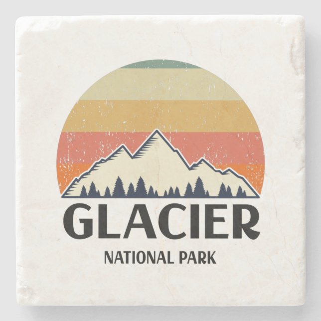 Vintager Glacier-Nationalpark Steinuntersetzer (Vorderseite)