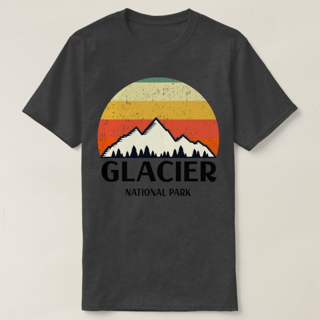 Vintager Glacier-Nationalpark T-Shirt (Design vorne)