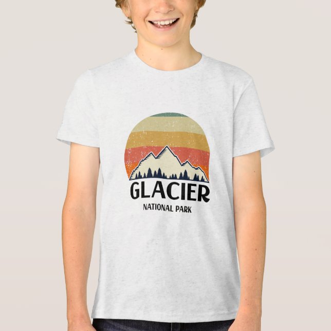 Vintager Glacier-Nationalpark Tri-Blend Shirt (Vorderseite)