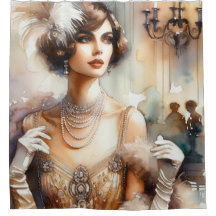 Vintager Glamour Art Deco Dusche Vorhang
