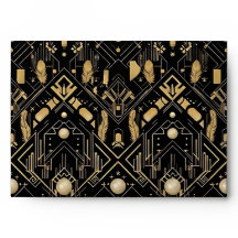 Vintager Glamour Art Deco Hochzeitsumschlag