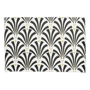 Vintager Glamour der 20er Jahre, Black & White Art Kissenbezug