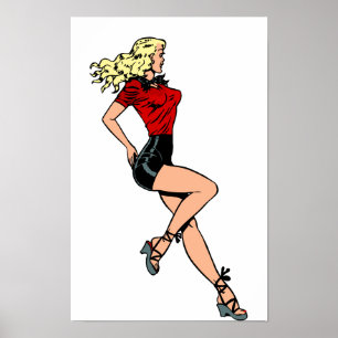 Vintager Glamour Girl Next Door, Blond Blombshell Poster