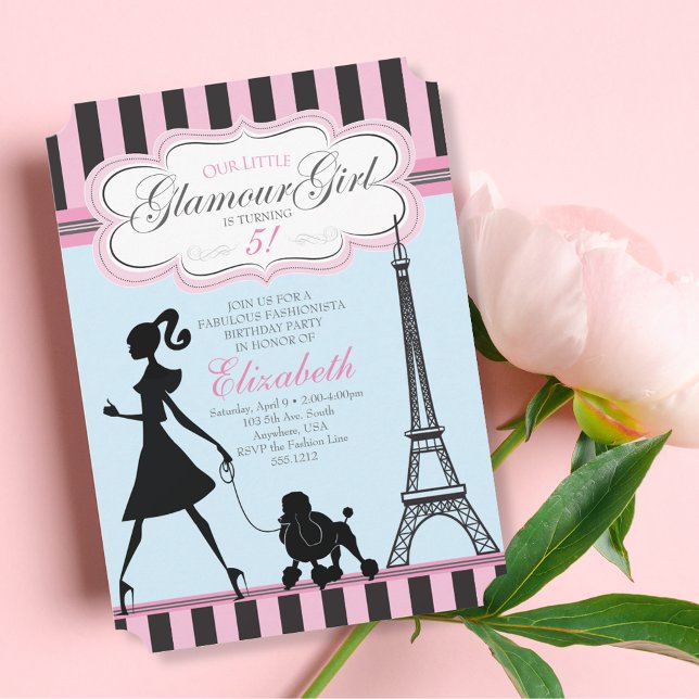 Vintager Glamour Girl Paris Geburtstagseinladung Einladung (Von Creator hochgeladen)