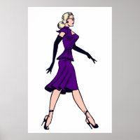 Vintager Glamour Girl, Retro Blond Secretary