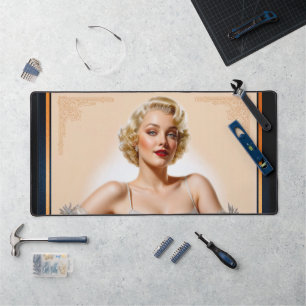 Vintager Glamour Hollywood Blonde Beauty Schreibtischunterlage