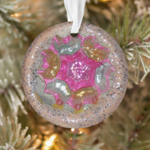 Vintager Gläser Weihnachtsball Rosa Antiquitätenju Ornament