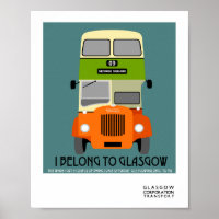 Vintager Glasgow Doppeldecker Bus Pop Art