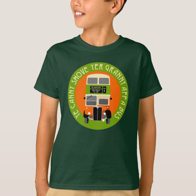 Vintager Glasgow Doppeldecker-Bus T-Shirt (Vorderseite)