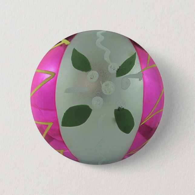 Vintager Glass Weihnachtsball Gegenwart Dekoration Button (Vorderseite)