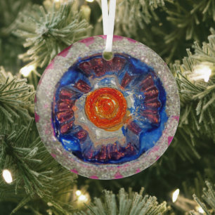 Vintager Glass Weihnachtsball - Kosmos Ornament Aus Glas