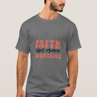 Vintager Glaube kann Gebirge bewegen Christlich T-Shirt