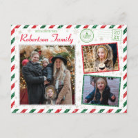 Vintager Glitzer Fotos Luftpost Weihnachten